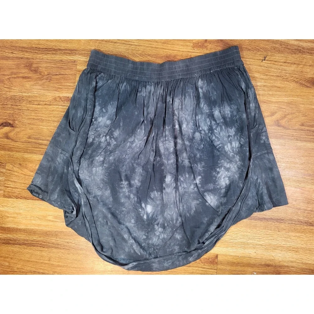 Raquel Allegra‎ Gray Tie Dye Rayon Hi Low Skirt Size 3 Pull On Boho Indie